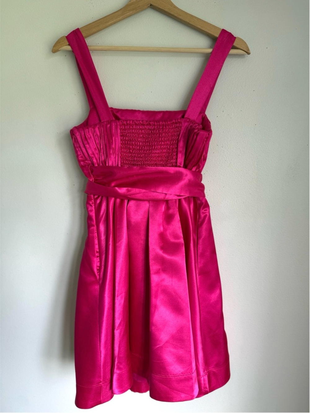 Maeve Anthropologie Bow-Tie Satin Mini Dress in Pink - Picture 7 of 9
